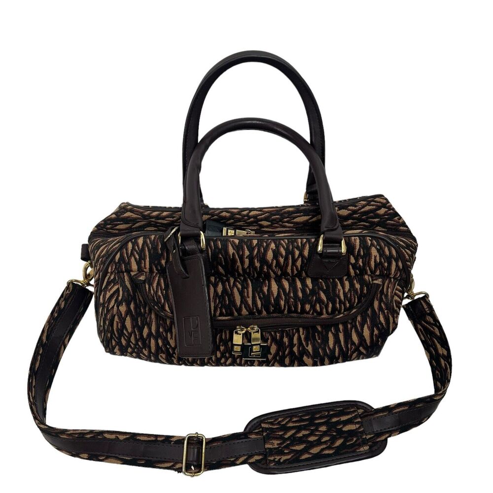 Vintage DVF Diane Von Furstenberg Suitcase Luggage Travel Bag Carry On Brown